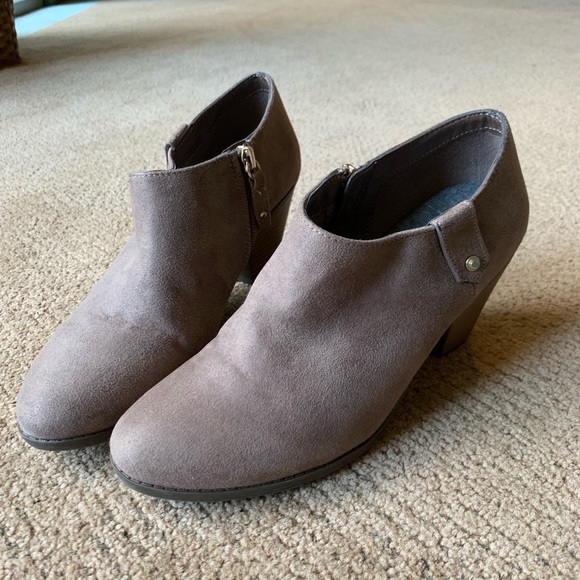 Taupe Suede Ankle Booties - Picture 3 of 8